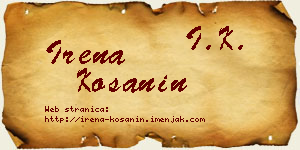 Irena Košanin vizit kartica